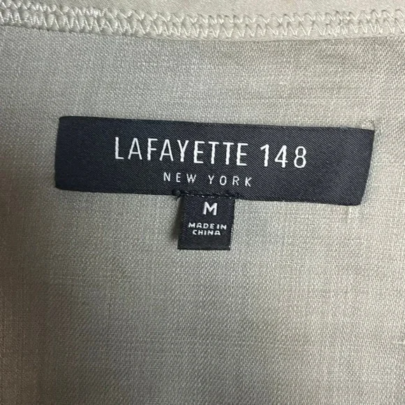 Lafayette 148 New York Striped Linen Blend Button Down Shirt Size‎ Medium - Picture 3 of 9